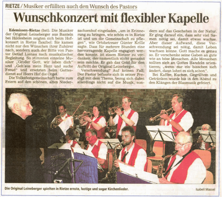 Wunschkonzert mit flexibler Kapelle