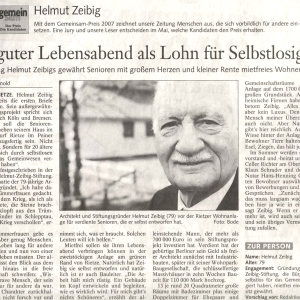 Ein guter Lebensabend als Lohn für Selbstlosigkeit