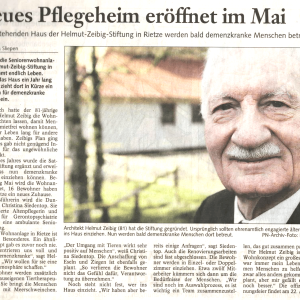 Neues Pfelegeheim eröffnet im Mai